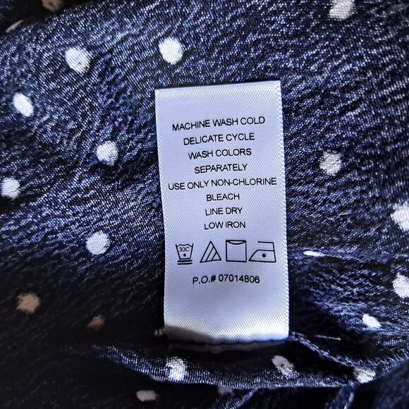 NWT Ellos Tie Front A-Line Maxi Dress Navy Blue White Polka Dot Womens Size 32 - Picture 15 of 15